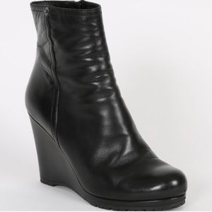 Prada Leather Wedged Booties